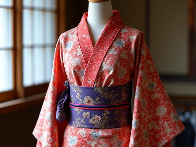 オーダーメイドの着物と帯、豪華な柄と鮮やかな色彩