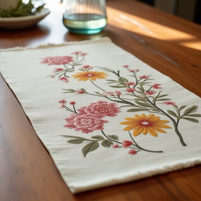 絹のテーブルランナー